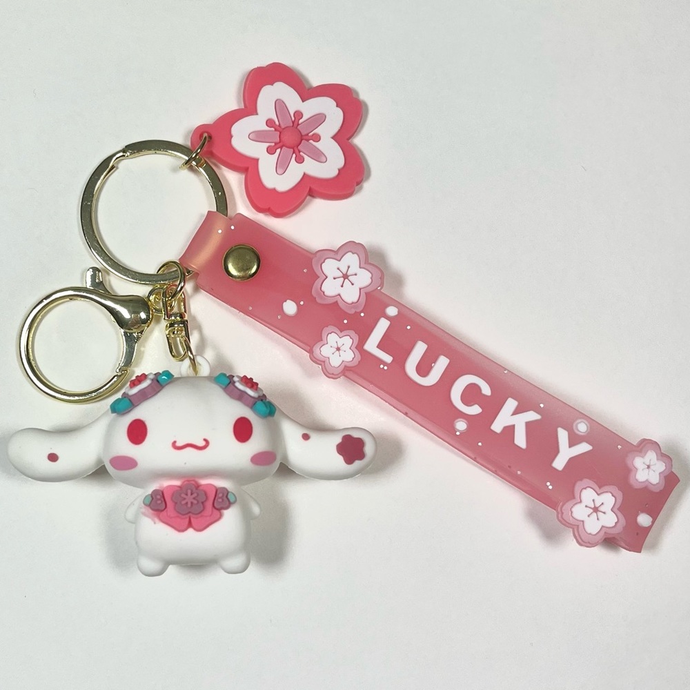 Sanrio cinamoroll key chain - cherry blossom